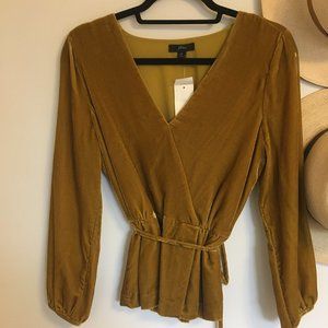 J.Crew Velvet Tie Blouse